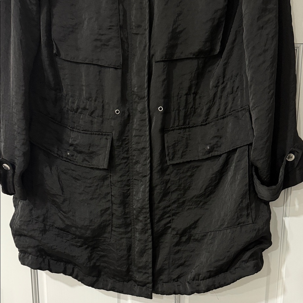 Michael Kors Women's  Hooded Jacket Black Lightweight Size M - Picture 3 of 15